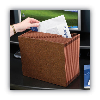 Smead TUFF Expanding Open-Top Stadium File, 21 Sections, 1/21-Cut Tabs, Legal Size, Redrope