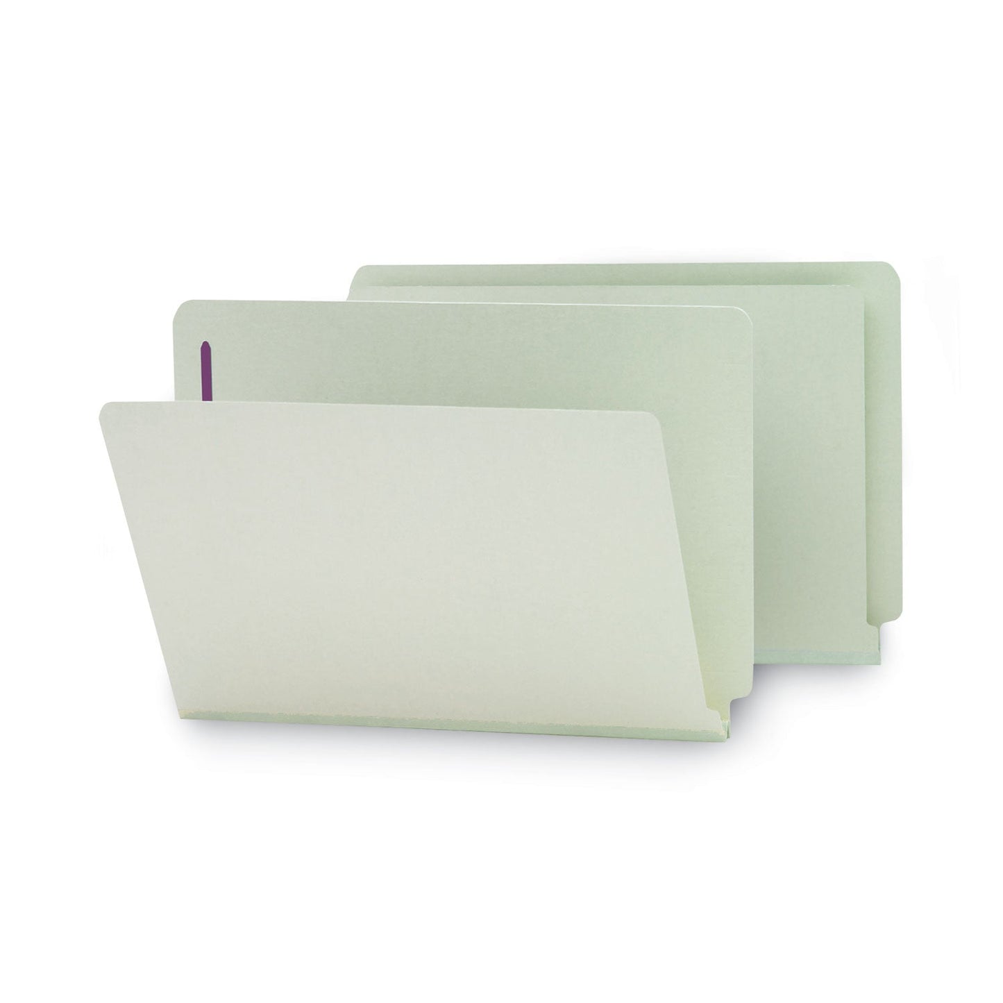 Smead End Tab Pressboard Classification Folders with Two SafeSHIELD Coated Fasteners, 1" Expansion, Legal Size, Gray-Green, 25/Box