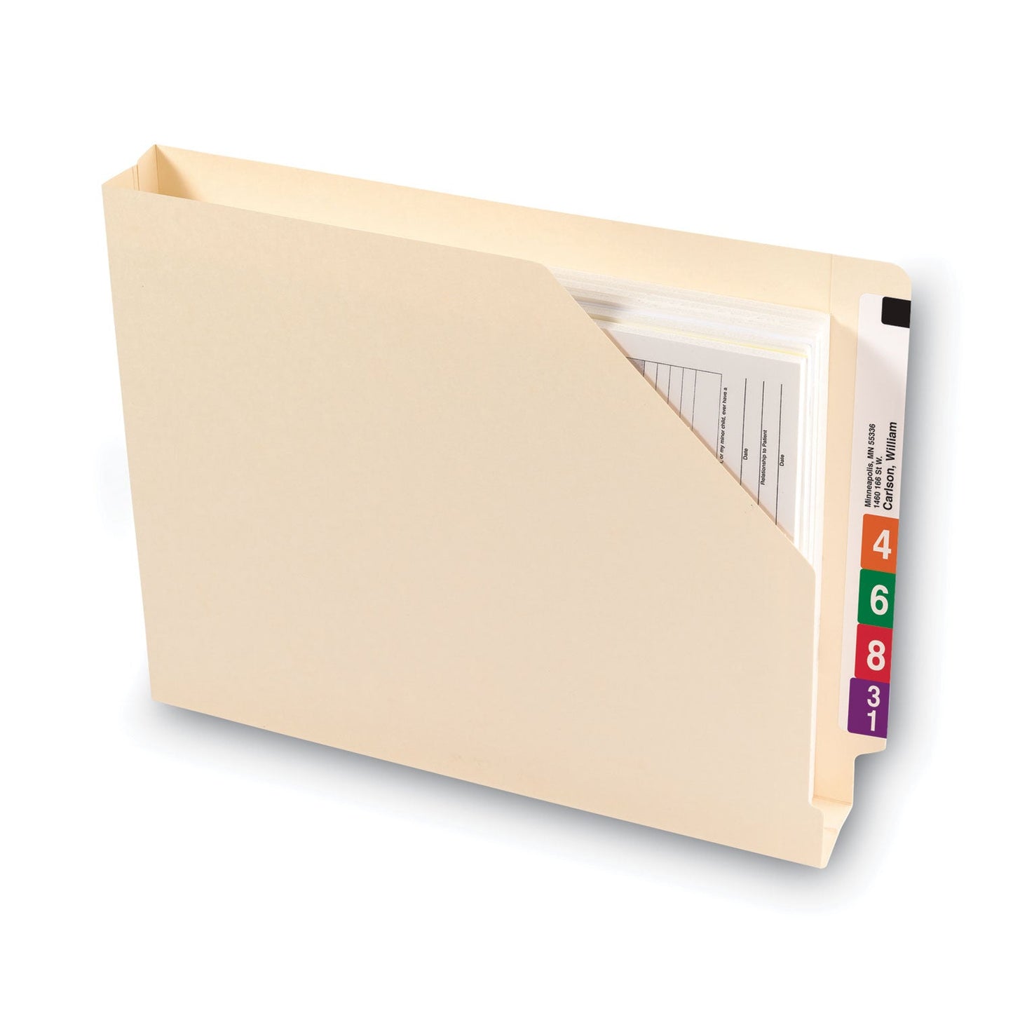 Smead End Tab Jackets with Reinforced Tabs, Straight Tab, Letter Size, 14-pt Manila, 50/Box