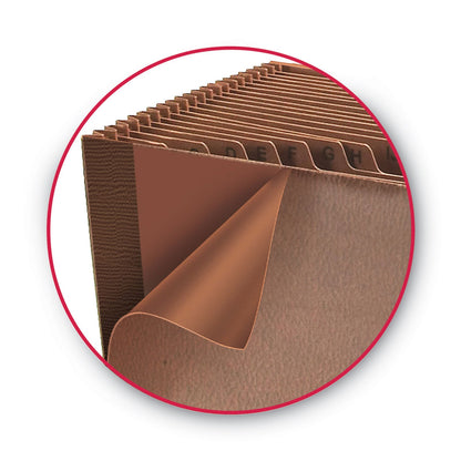 Smead TUFF Expanding Open-Top Stadium File, 21 Sections, 1/21-Cut Tabs, Legal Size, Redrope