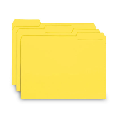 Smead Interior File Folders, 1/3-Cut Tabs: Assorted, Letter Size, 0.75" Expansion, Yellow, 100/Box