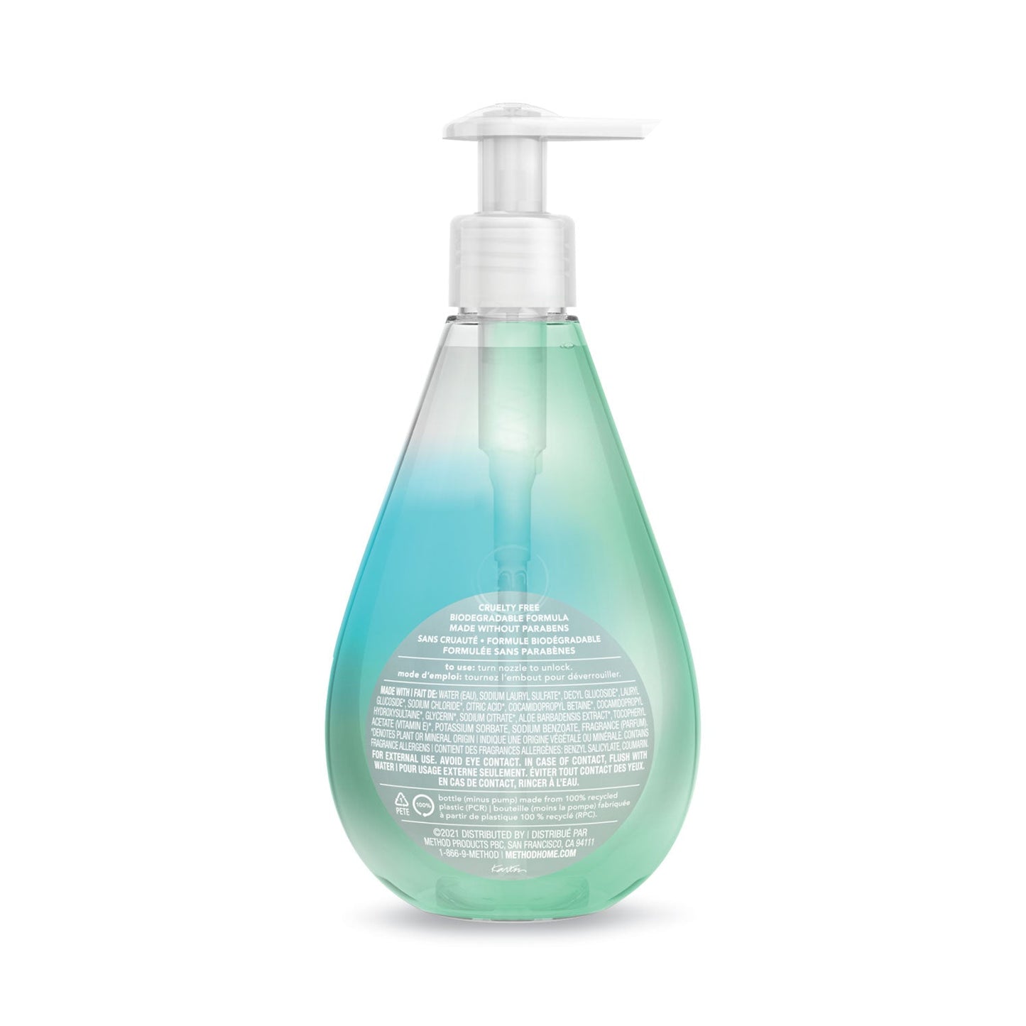 Method Gel Hand Wash, Coconut Waters, 12 oz Pump Bottle