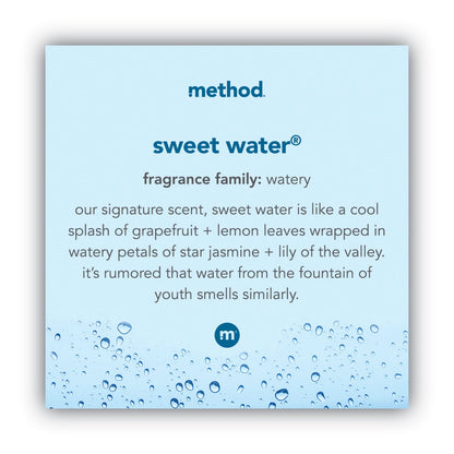 Method Foaming Hand Wash, Sweet Water, 10 oz Pump Bottle, 6/Carton