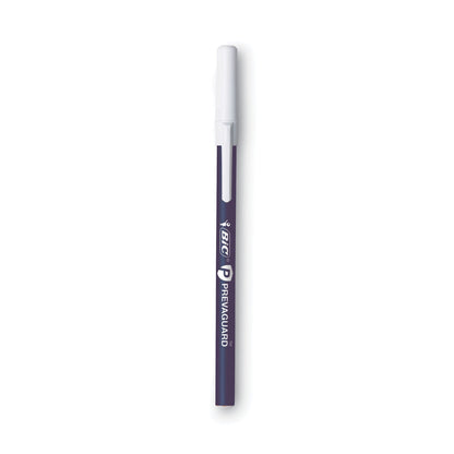 BIC PrevaGuard Ballpoint Pen, Stick, Medium 1 mm, Blue Ink/Blue Barrel, Dozen