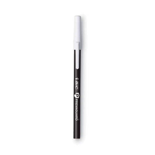 BIC PrevaGuard Ballpoint Pen, Stick, Medium 1 mm, Black Ink/Black Barrel, 60/Pack