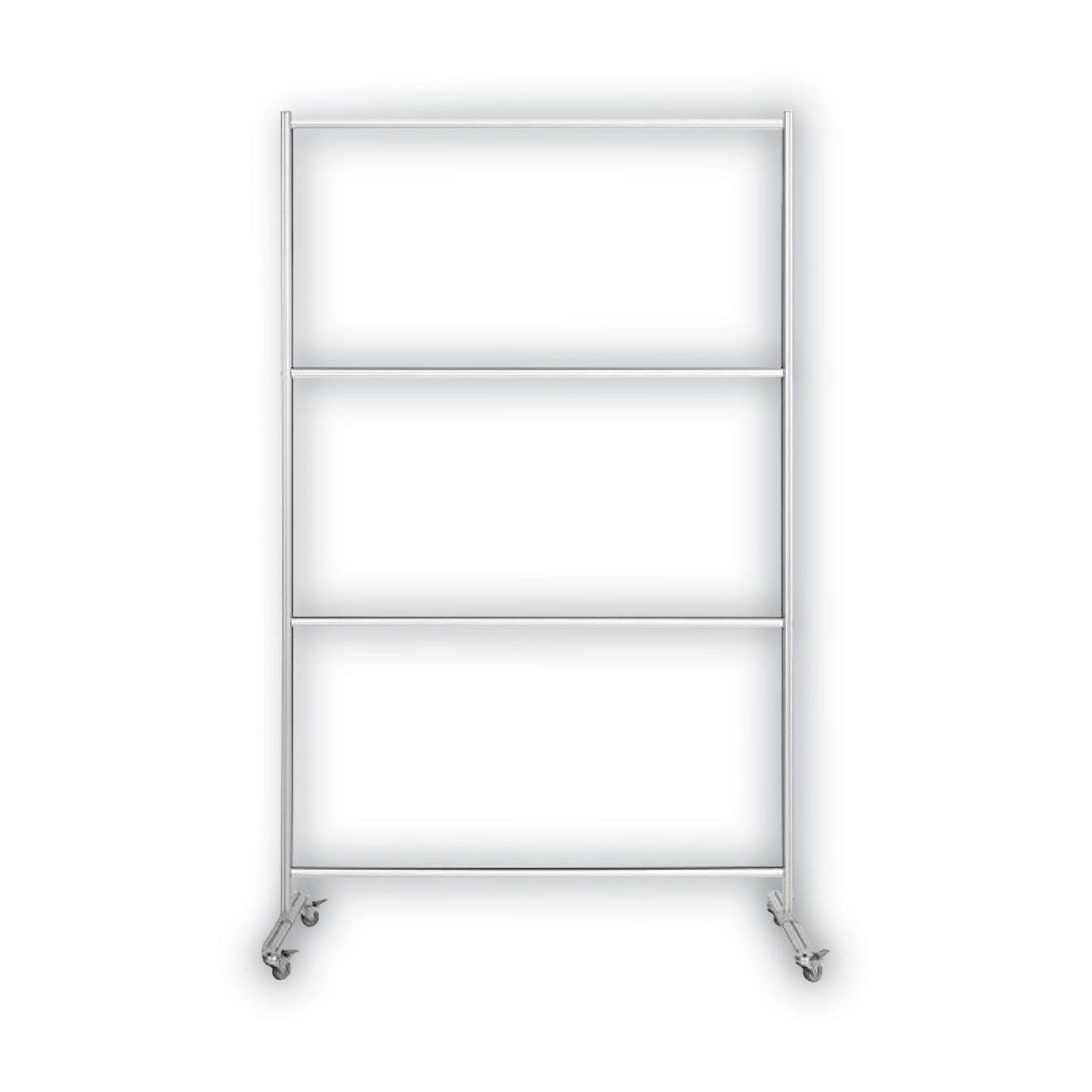 MasterVision Protector Series Mobile Glass Panel Divider, 49 x 22 x 69, Clear/Aluminum