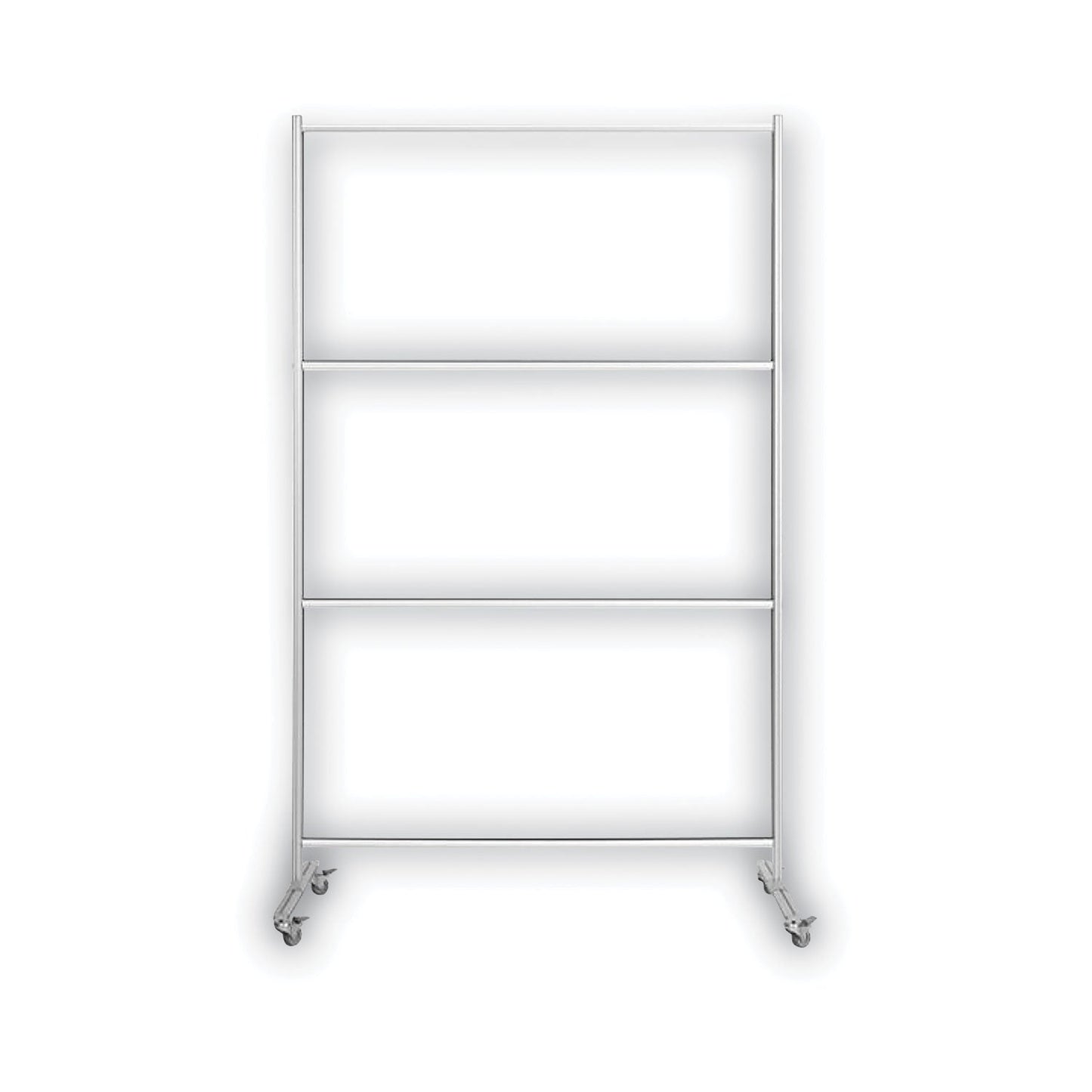 MasterVision Protector Series Mobile Glass Panel Divider, 49 x 22 x 81, Clear/Aluminum