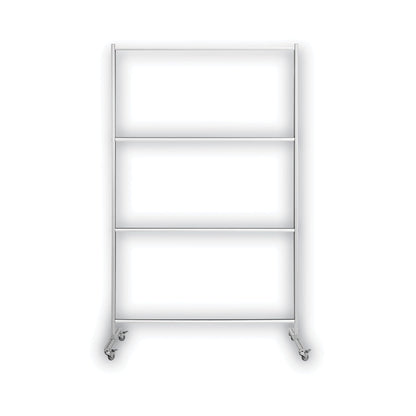 MasterVision Protector Series Mobile Glass Panel Divider, 49 x 22 x 81, Clear/Aluminum