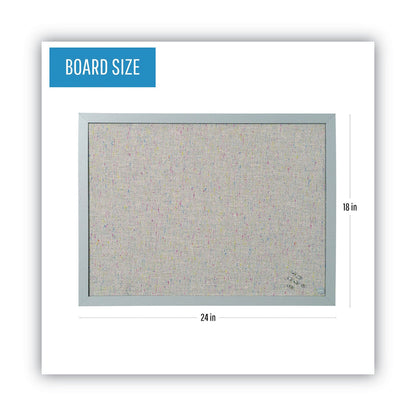 MasterVision Designer Fabric Bulletin Board, 24X18, Gray Fabric/Gray Frame
