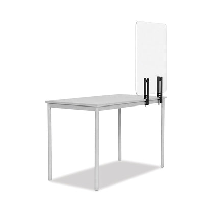 MasterVision Protector Series Frameless Glass Desktop Divider, 23.6 x 0.16 x 35.4, Clear/Aluminum