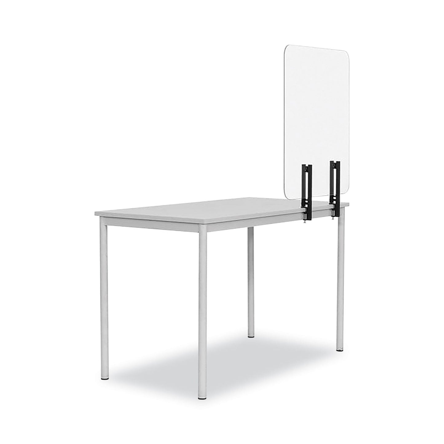 MasterVision Protector Series Frameless Glass Desktop Divider, 47.2 x 0.16 x 35.4, Clear/Aluminum