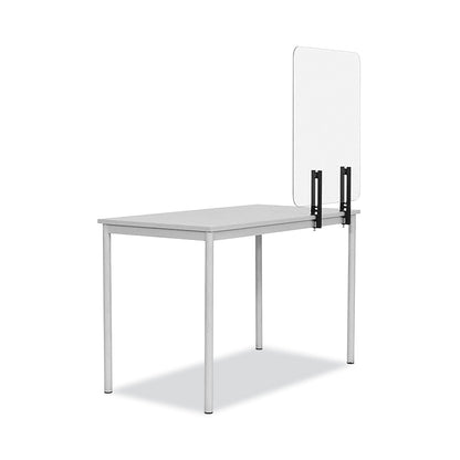 MasterVision Protector Series Frameless Glass Desktop Divider, 55.1 x 0.16 x 35.4, Clear/Aluminum