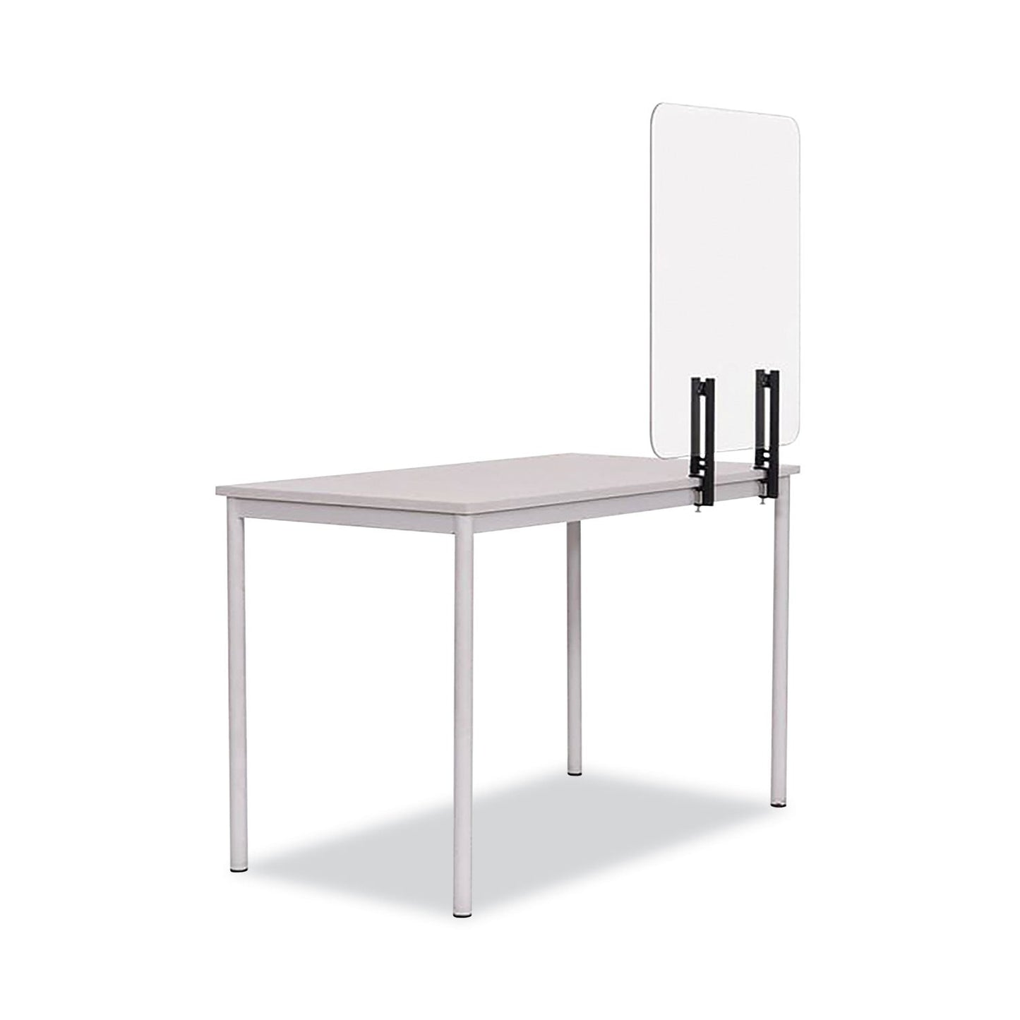 MasterVision Protector Series Frameless Glass Desktop Divider, 55.1 x 0.16 x 35.4, Clear/Aluminum