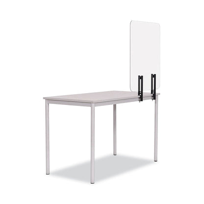 MasterVision Protector Series Frameless Glass Desktop Divider, 55.1 x 0.16 x 35.4, Clear/Aluminum