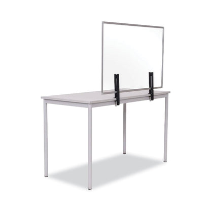 MasterVision Protector Series Glass Aluminum Desktop Divider, 35.4 x 0.16 x 23.6, Clear