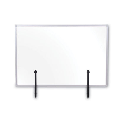 MasterVision Protector Series Glass Aluminum Desktop Divider, 35.4 x 0.16 x 23.6, Clear