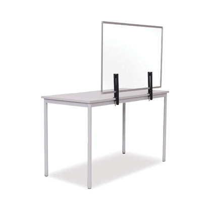 MasterVision Protector Series Glass Aluminum Desktop Divider, 47.2 x 0.16 x 35.4, Clear
