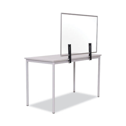 MasterVision Protector Series Glass Aluminum Desktop Divider, 40.9 x 0.16 x 27.6, Clear