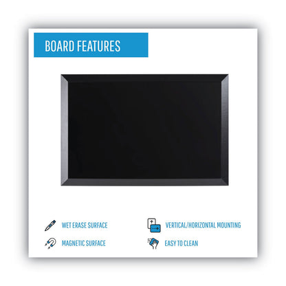 MasterVision Kamashi Wet-Erase Board, 36 x 24, Black Frame