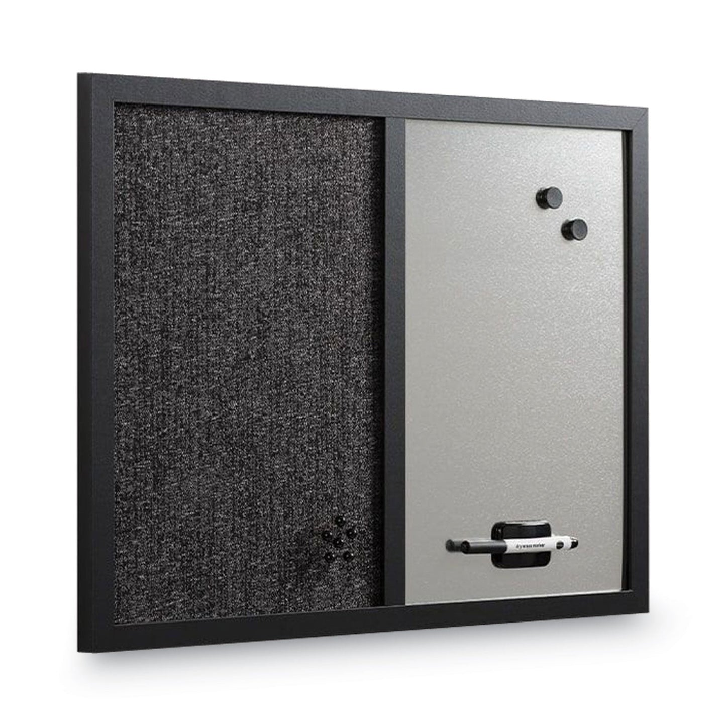 MasterVision Combo Bulletin Board, Bulletin/Dry Erase, 24X18, Black Frame