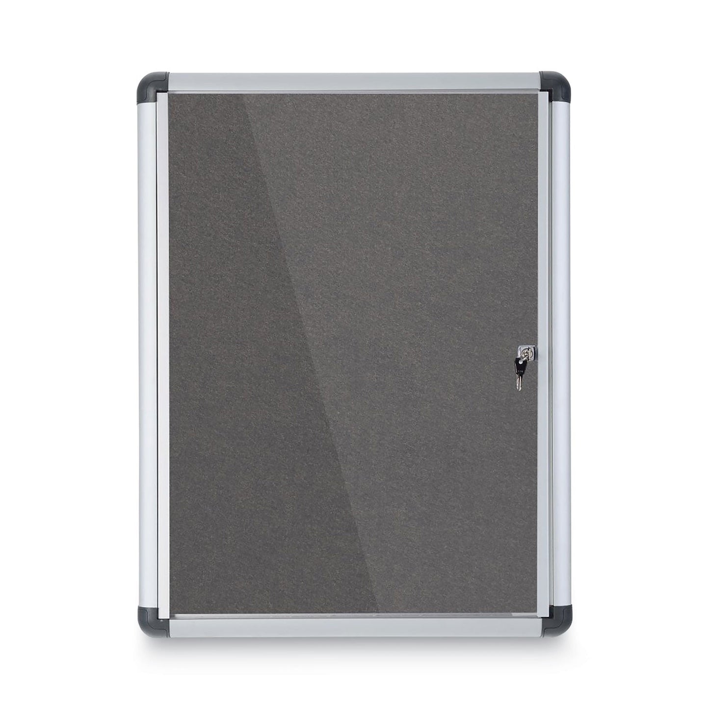 MasterVision Slim-Line Enclosed Fabric Bulletin Board, 28 x 38, Aluminum Case