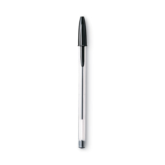 BIC Cristal Xtra Smooth Ballpoint Pen Value Pack, Stick, Medium 1 mm, Black Ink, Clear Barrel, 24/Pack