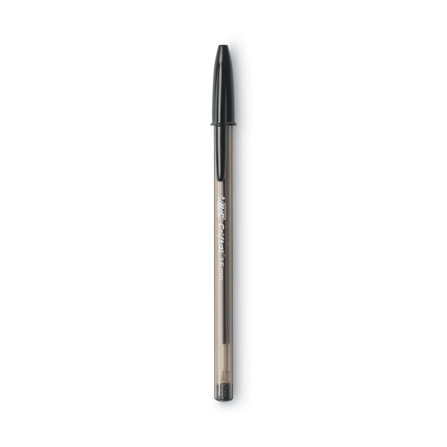 BIC Cristal Xtra Bold Ballpoint Pen, Stick, Bold 1.6 mm, Black Ink, Clear Barrel, Dozen