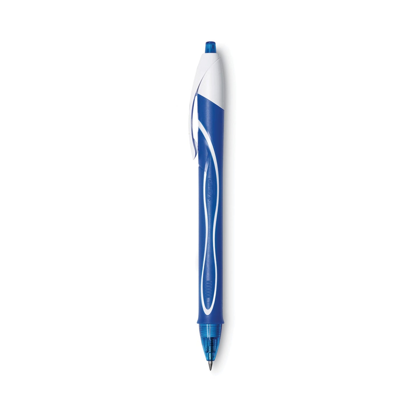 BIC Gel-ocity Quick Dry Gel Pen, Retractable, Fine 0.5 mm, Blue Ink, Blue Barrel, Dozen