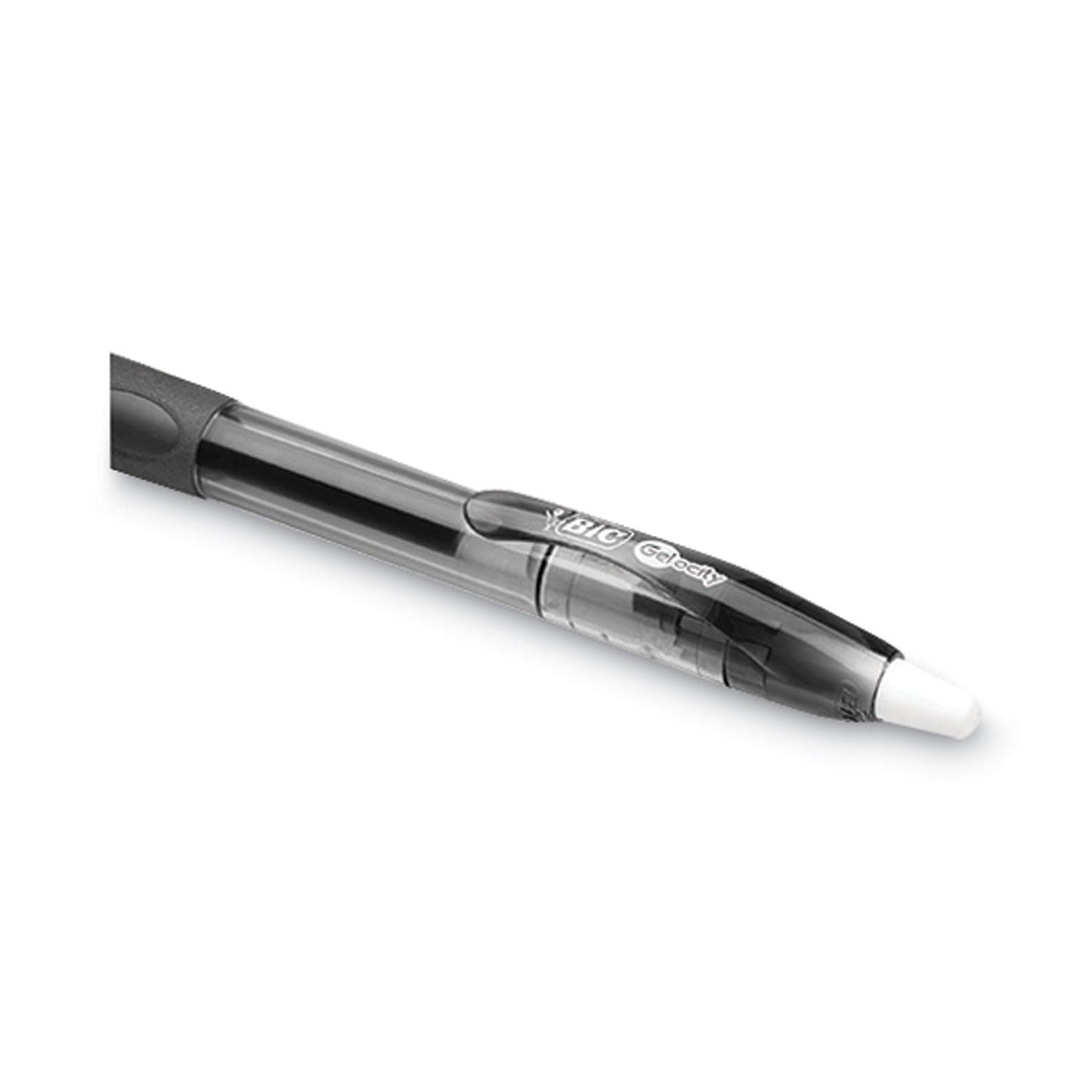 BIC Gel-ocity Gel Pen Value Pack, Retractable, Medium 0.7 mm, Black Ink, Black Barrel, 24/Pack