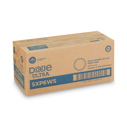 Dixie Pathways Soak Proof Shield  Heavyweight Paper Plates, WiseSize, 5.88" dia, Green/Burgundy, 500/Carton