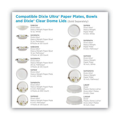 Dixie Pathways Soak Proof Shield Heavyweight Paper Plates, 5.88" dia, Green/Burgundy, 250 Pack, 4 Packs/Carton