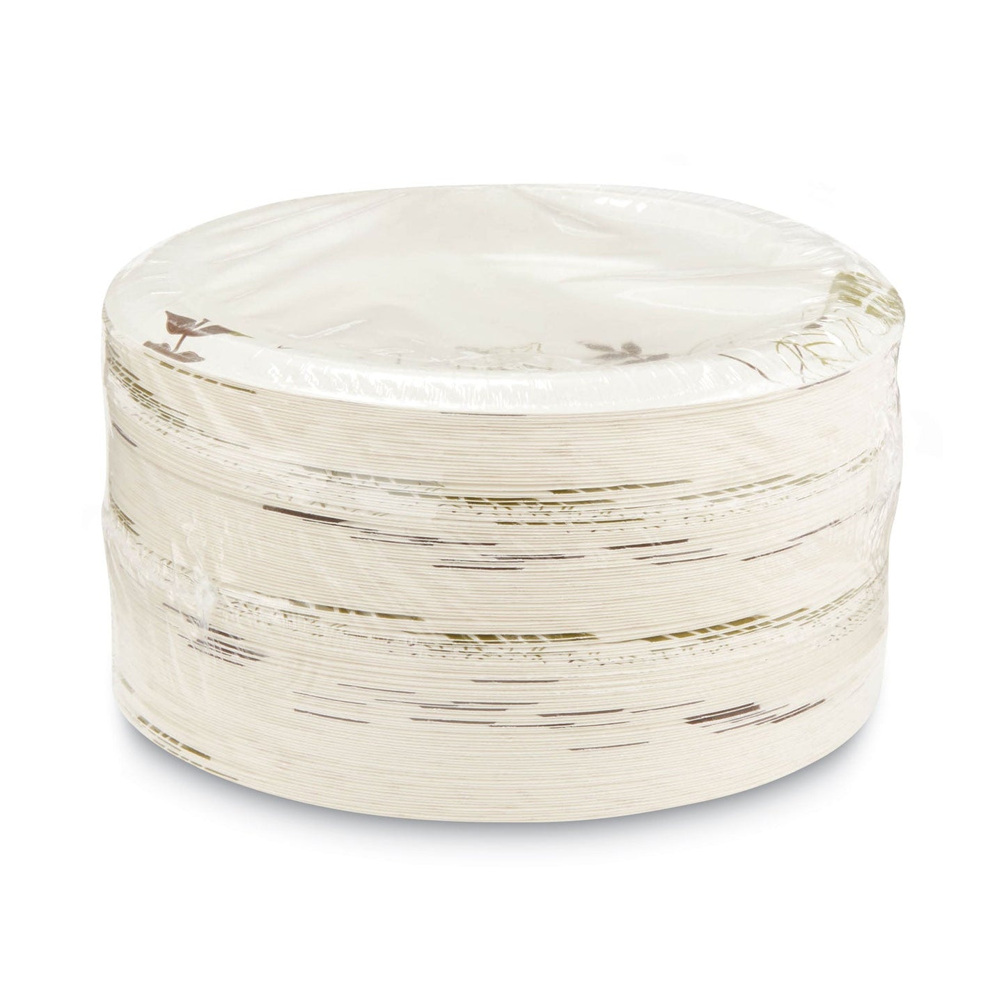 Dixie Pathways Soak-Proof Shield Mediumweight Paper Plates, 8.5" dia, Green/Burgundy, 125/Pack