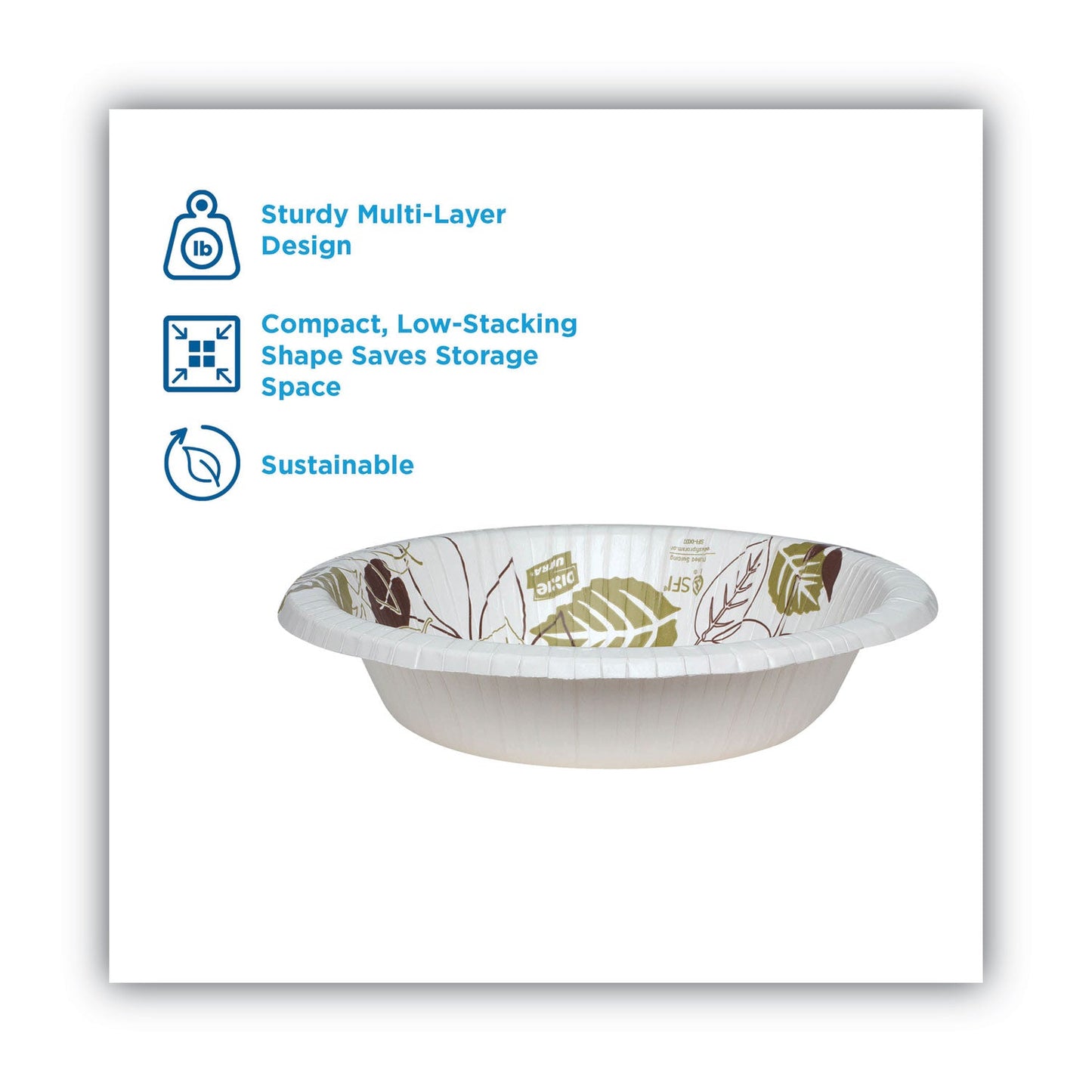 Dixie Pathways Heavyweight Paper Bowls, 20 oz, White/Green/Burgundy, 125/Pack