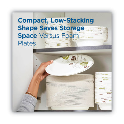 Dixie Pathways Soak-Proof Shield Mediumweight Paper Plates, WiseSize, 8.5" dia, Green/Burgundy, 125/Pack, 4 Packs/Carton
