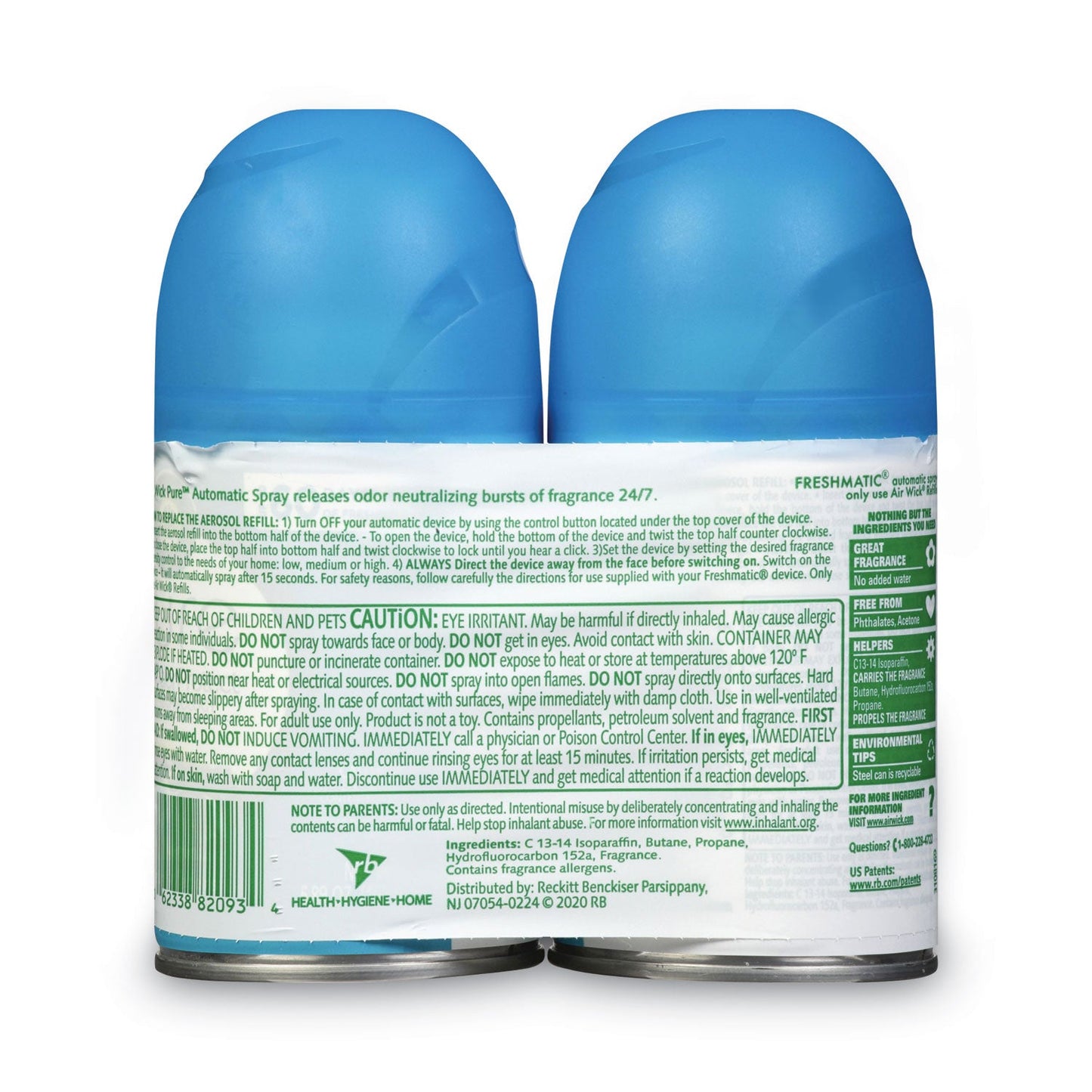 Air Wick Freshmatic Ultra Automatic Spray Refill, Fresh Waters, 5.89 oz Aerosol Spray, 2/Pack