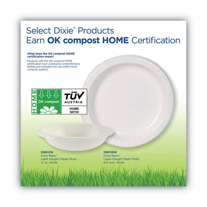 Dixie Paper Dinnerware, Bowls, 12 oz, White, 1,000/Carton