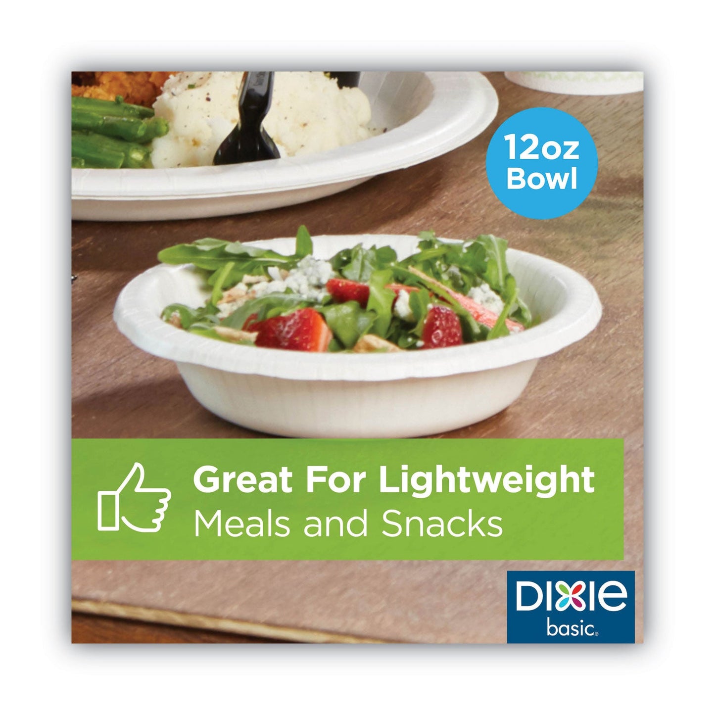 Dixie Paper Dinnerware, Bowls, White, 12 oz, 125/Pack
