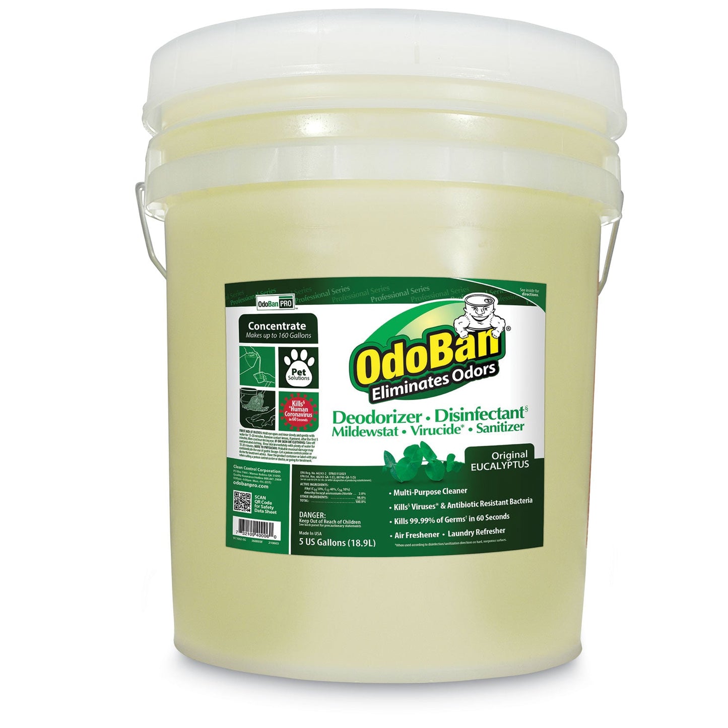 OdoBan Concentrated Odor Eliminator and Disinfectant, Eucalyptus, 5 gal Pail