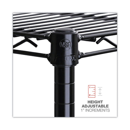 Alera NSF Certified 6-Shelf Wire Shelving Kit, 48w x 18d x 72h, Black