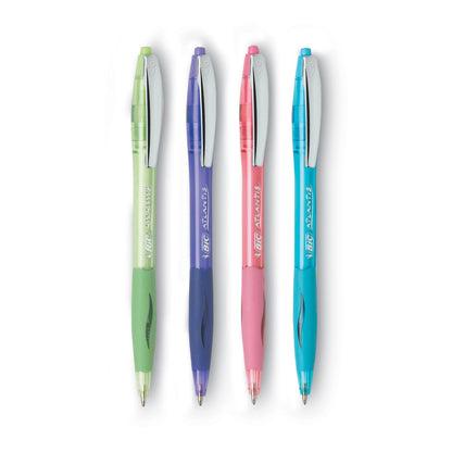 BIC GLIDE Ballpoint Pen, Retractable, Medium 1 mm, Assorted Ink and Barrel Colors, 4/Pack