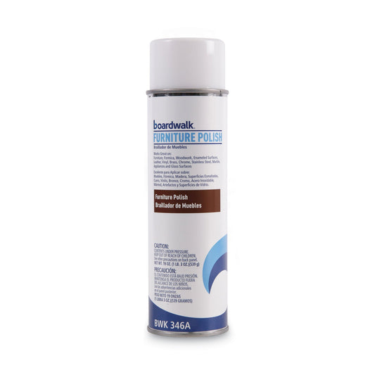 Boardwalk Furniture Polish, Lemon, 19 oz Aerosol Spray