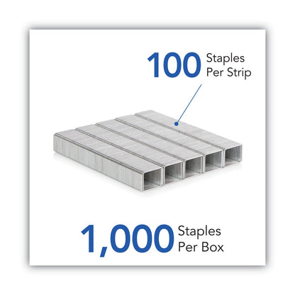 Swingline S.F. 13 Heavy-Duty Staples, 0.38" Leg, 0.5" Crown, Steel, 1,000/Box