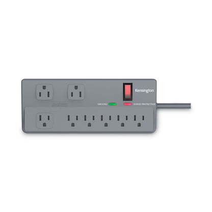 Kensington Guardian Premium Surge Protector, 8 AC Outlets, 6 ft Cord, 1,080 J, Gray