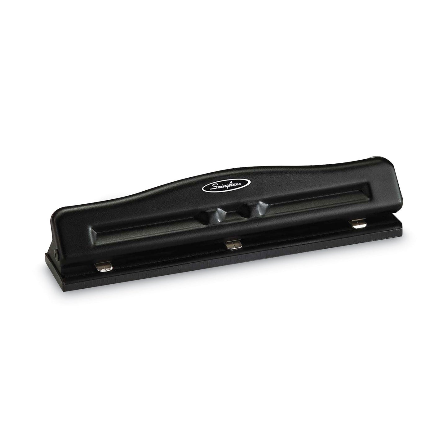 Swingline 11-Sheet Commercial Adjustable Desktop Two- to Three-Hole Punch, 9/32" Holes, Black