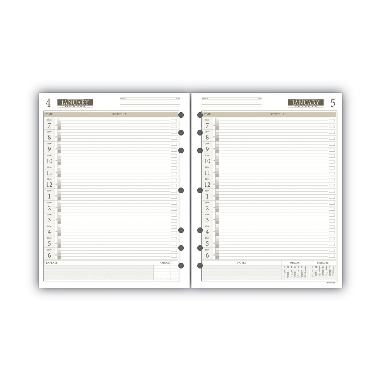 AT-A-GLANCE 1-Page-Per-Day Planner Refills, 11 x 8.5, White Sheets, 12-Month (Jan to Dec): 2023