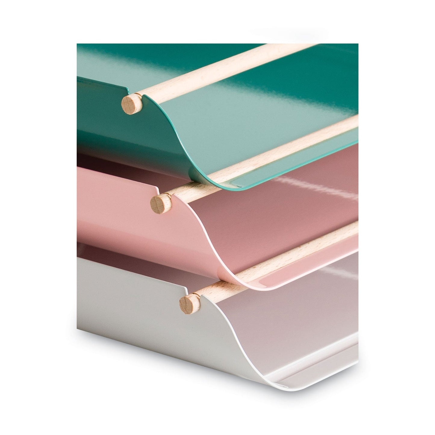 U Brands Arc Paper Tray, 1 Section, Letter Size, 12.1 x 10.6 x 1.8, Gray