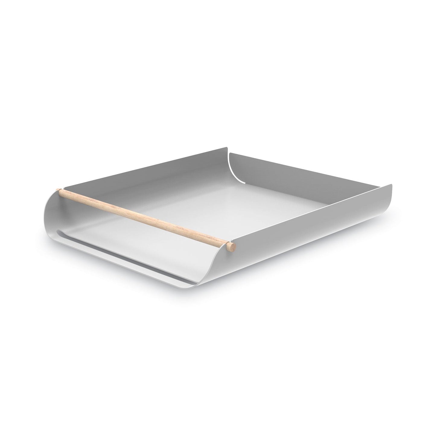 U Brands Arc Paper Tray, 1 Section, Letter Size, 12.1 x 10.6 x 1.8, Gray