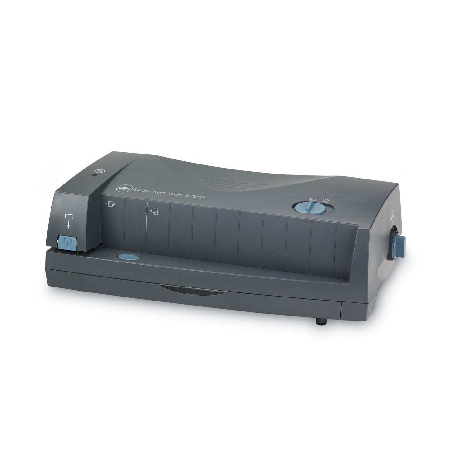 GBC 24-Sheet 3230ST Electric Two- to Three-Hole Adjustable Punch/Stapler, 9/32" Holes, Gray