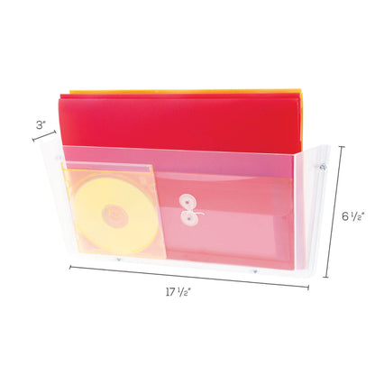 deflecto Unbreakable DocuPocket Wall File, Legal Size, 17.5"  x 3" x 6.5", Clear