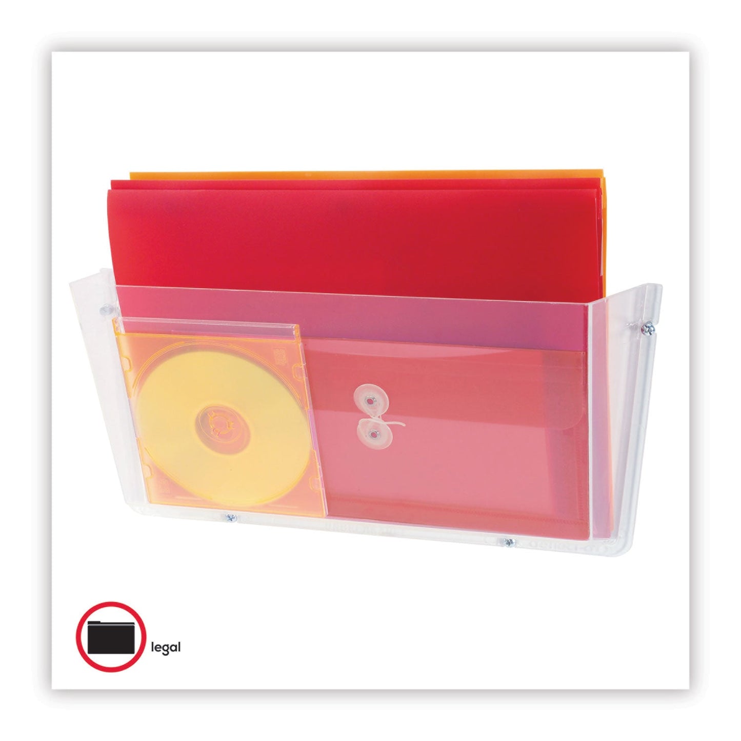 deflecto Unbreakable DocuPocket Wall File, Legal Size, 17.5"  x 3" x 6.5", Clear